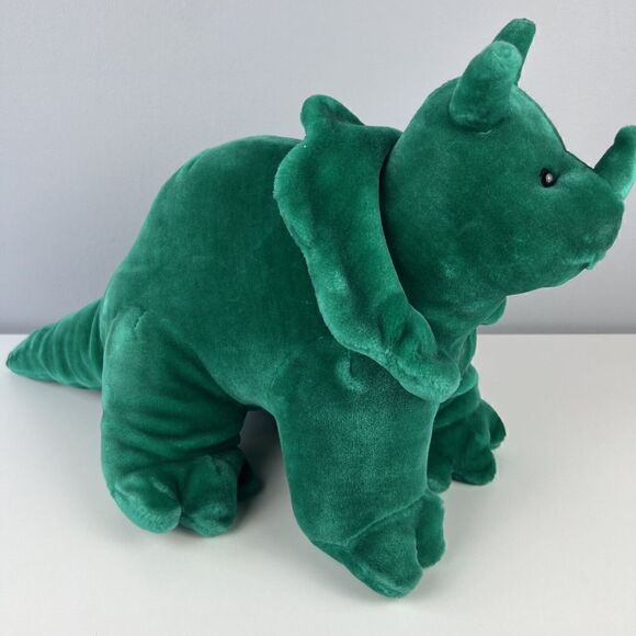 Vintage Gerber Precious Plush Triceratops Green Dinosaur Stuffed Animal - Picture 3 of 8